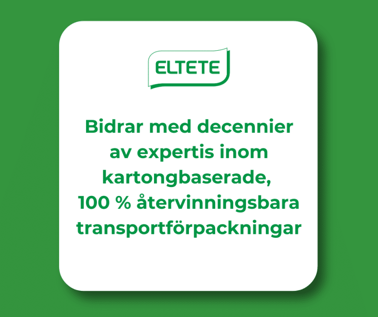 Eltete TPM bidrar med decennier av expertis inom kartongbaserade, 100 % återvinningsbara transportförpackningar.